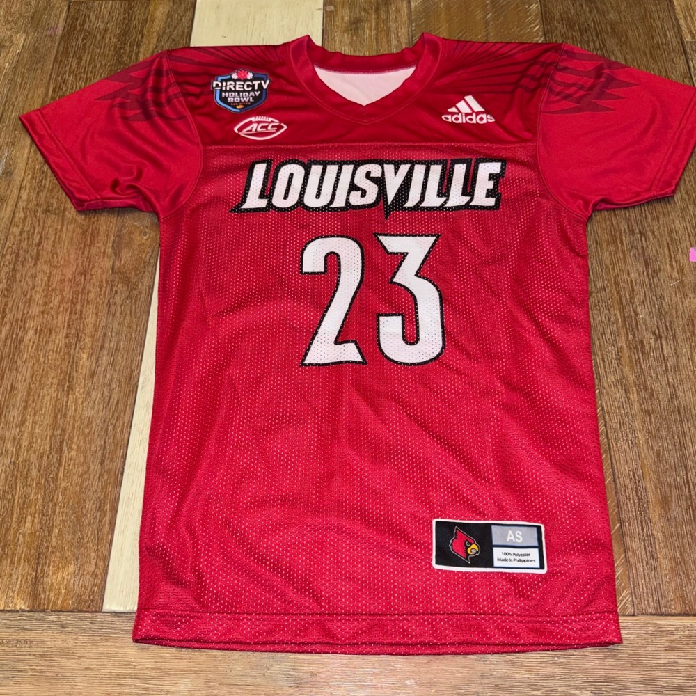 Adidas Football Jersey Women S Red Excellent Louisville McGee 23 Holiday Bowl